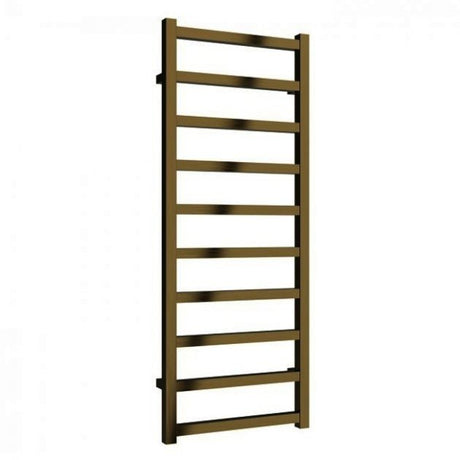 Reina Fano 1240mm High x 485mm Wide Designer Heated Towel Rail - Bronze Satin - A - FNO1245Z - TAP 'N' SHOWER