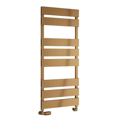 Reina Fermo 710mm High x 480mm Wide Flat Panel Heated Towel Rail - Copper Satin - A - FRM0715C - TAP 'N' SHOWER