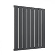 Reina Flat 600mm High x 588mm Wide Single Designer Horizontal Radiator - Anthracite - RND - FL08A - TAP 'N' SHOWER
