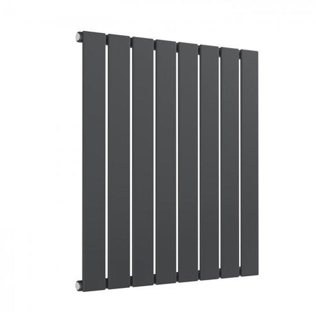 Reina Flat 600mm High x 588mm Wide Single Designer Horizontal Radiator - Anthracite - RND - FL08A - TAP 'N' SHOWER