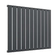 Reina Flat Modern Designer Single Horizontal Radiator 600mm High x 810mm Wide - Anthracite - RND-FL11A