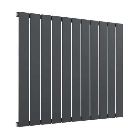Reina Flat Modern Designer Single Horizontal Radiator 600mm High x 810mm Wide - Anthracite - RND-FL11A