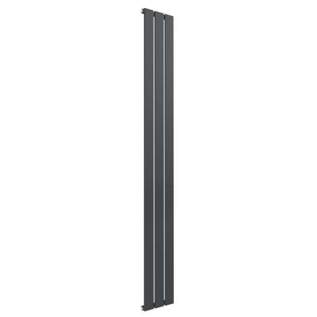 Reina Flat 1600mm High x 218mm Wide Single Designer Vertical Radiator - Anthracite - RND - FL163A - TAP 'N' SHOWER