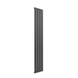 Reina Flat Single Convector vertical radiator in anthracite, 1600mm high by 292mm wide, sleek energy-efficient home heating solution