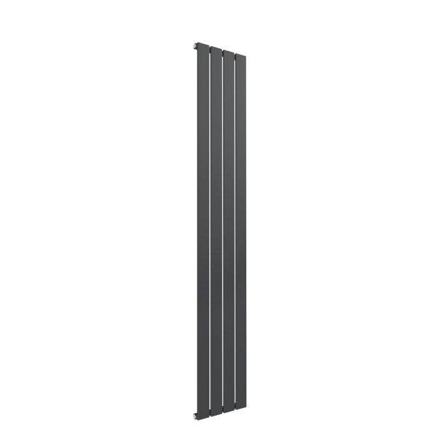 Reina Flat Single Convector vertical radiator in anthracite, 1600mm high by 292mm wide, sleek energy-efficient home heating solution