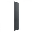 Reina Flat Single Convector vertical radiator in anthracite, 1600mm high x 366mm wide, modern slim design