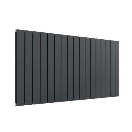 Reina Flat Modern Designer Double Horizontal Radiator 600mm High x 1254mm Wide - Anthracite - RND-FL17AD