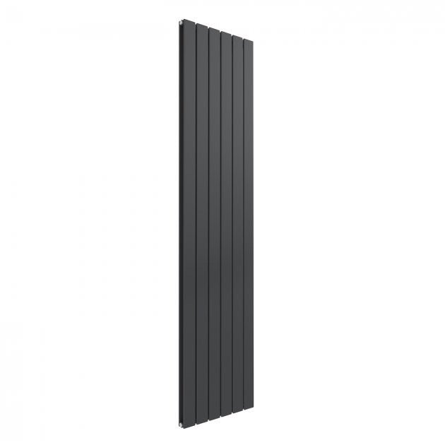 Reina Flat 1800mm High x 440mm Wide Double Designer Vertical Radiator - Anthracite - RND - FL186AD - TAP 'N' SHOWER