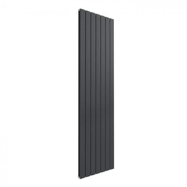 Reina Flat Double Convector anthracite vertical radiator, 1800mm high, 514mm wide, sleek modern heating panel