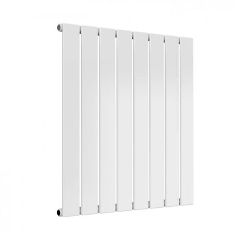 Reina Flat 600mm High x 588mm Wide Single Designer Horizontal Radiator - White - RND - FL08W - TAP 'N' SHOWER