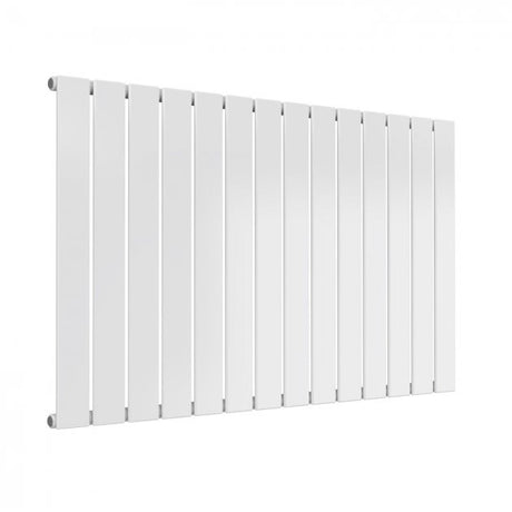 Reina Flat 600mm High x 1032mm Wide Single Designer Horizontal Radiator - White - RND - FL14W - TAP 'N' SHOWER
