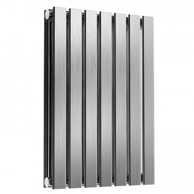 Reina Flox 600mm High x 413mm Wide Double Horizontal Radiator - Brushed - RNS - FTX060041DB - TAP 'N' SHOWER
