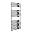 Reina Helin Designer polished stainless steel heated towel rail 1120mm high x 500mm wide for bathroom warmth and style