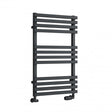 Reina Kale 816mm High x 500mm Wide Designer Heated Towel Rail - Anthracite - RND - KLE081A - TAP 'N' SHOWER