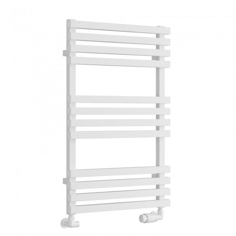 Reina Kale 816mm High x 500mm Wide Designer Heated Towel Rail - White - RND - KLE081W - TAP 'N' SHOWER
