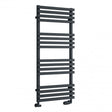 Reina Kale 1126mm High x 500mm Wide Designer Heated Towel Rail - Anthracite - RND - KLE112A - TAP 'N' SHOWER