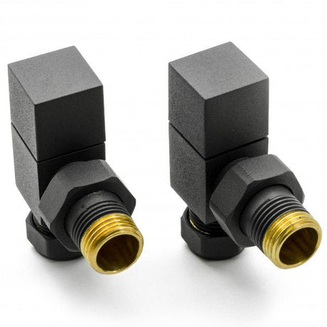 Reina Pair of Loge Angled Radiator Valves - Anthracite - VLV - LGEAA - TAP 'N' SHOWER