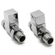 Reina Loge Straight chrome radiator valves pair with modern durable design