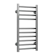 Reina Luna polished stainless steel heated towel rail with straight bars, 720mm high and 350mm wide, for warm and dry towels in bathrooms