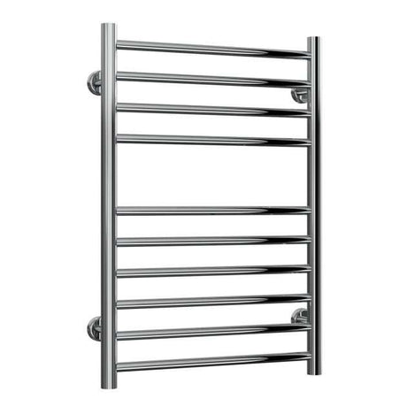 Reina Luna Straight Stainless Steel Heated Towel Rail 720mm high x 500mm wide with polished finish and modern design
