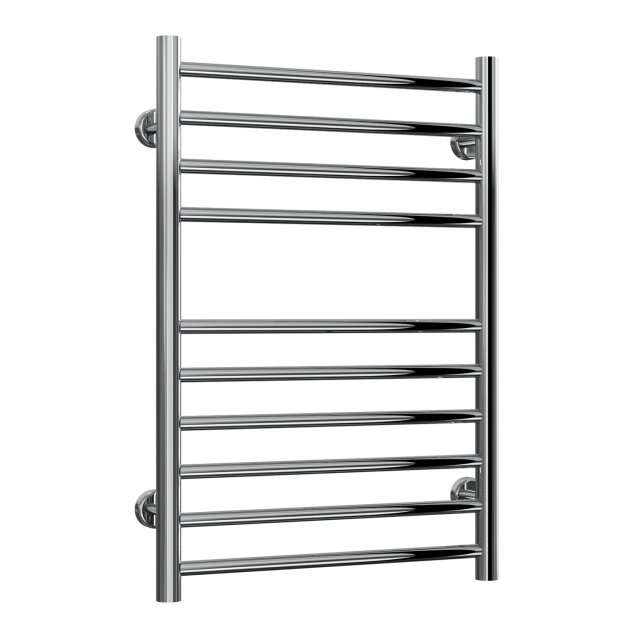 Reina Luna Straight Stainless Steel Heated Towel Rail 720mm high x 500mm wide with polished finish and modern design