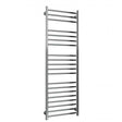 Reina Luna Heated Towel Rail in polished stainless steel, 1500mm high by 500mm wide, energy-efficient and easy to install.