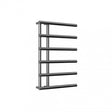 Reina Matera modern chrome heated towel rail 772mm high by 500mm wide with five horizontal bars