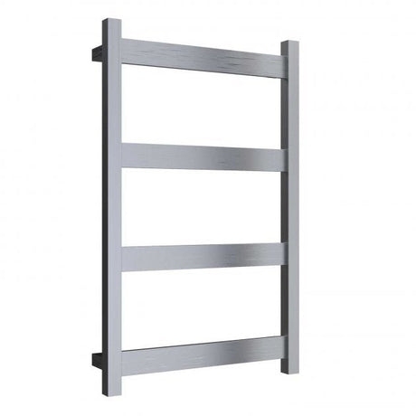 Reina Mina 750mm High x 470mm Wide Square Tube Heated Towel Rail - Brushed Stainless Steel - RNS - MN48075B - TAP 'N' SHOWER