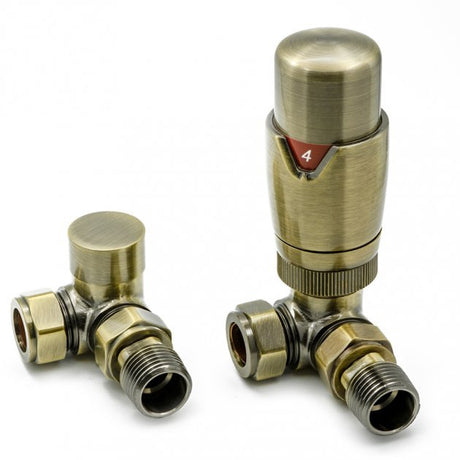 Reina Modal LockShield TRV Corner Radiator Valve - Bronze - VLV - MDLZC - TAP 'N' SHOWER
