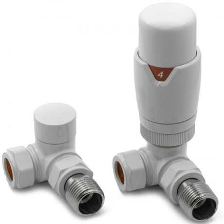 Reina Modal LockShield TRV Corner Radiator Valve - White - VLV - MDLWC - TAP 'N' SHOWER