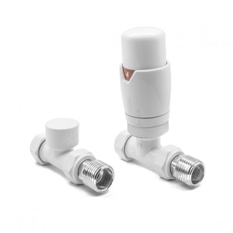 Reina Modal LockShield TRV Straight Radiator Valve - White - VLV - MDLWS - TAP 'N' SHOWER
