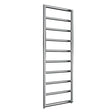 Reina Nardo Vertical designer heated towel rail in chrome, 1200mm high by 450mm wide, modern bathroom accessory