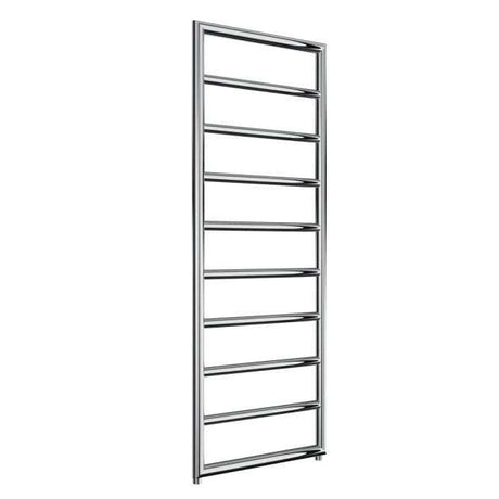 Reina Nardo Vertical designer heated towel rail in chrome, 1200mm high by 450mm wide, modern bathroom accessory