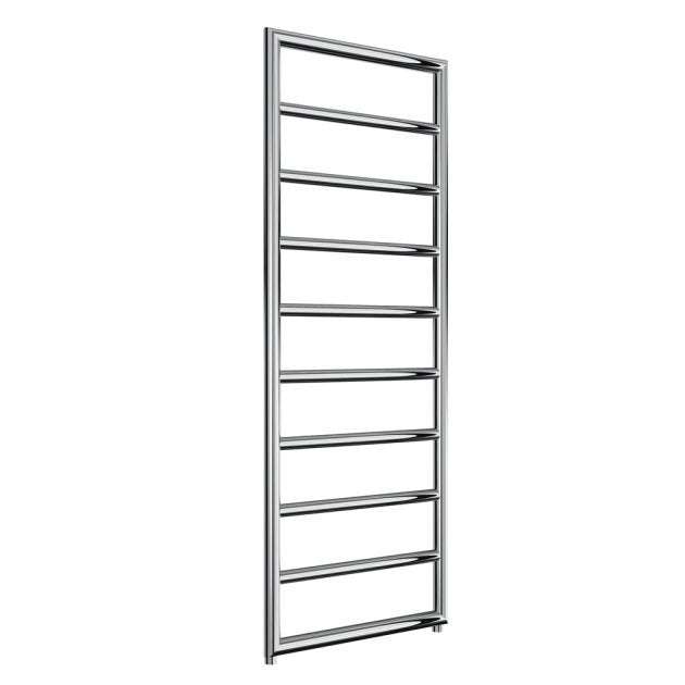 Reina Nardo Vertical designer heated towel rail in chrome, 1200mm high by 450mm wide, modern bathroom accessory