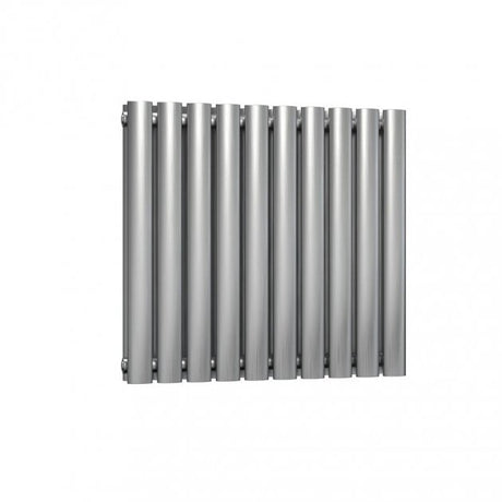 Reina Nerox Double Designer Stainless Steel Horizontal Radiator 600mm High x 590mm Wide - Brushed - RNS-NRX610SD