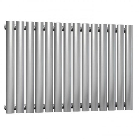 Reina Nerox Modern Single Designer Horizontal Radiator 600mm High x 826mm Wide - Brushed Stainless Steel - RNS-NRX614S