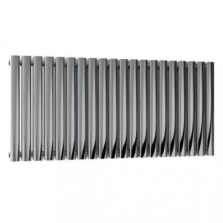Reina Nerox Modern Double Designer Horizontal Radiator 600mm High x 1180mm Wide - Polished Stainless Steel - RNS-NRX620PD