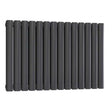 Reina Neva Double Designer Radiator 550mm High x 826mm Wide - Anthracite - RND - HNV14AD - TAP 'N' SHOWER