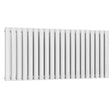 Reina Neva Modern Double Designer Horizontal Radiator 550mm High x 1180mm Wide - White - RND-HNV20D