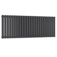 Reina Neva Modern Double Designer Horizontal Radiator 550mm High x 1416mm Wide - Anthracite - RND-HNV24AD