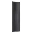 Reina Neva Modern Double Designer Vertical Radiator 1500mm High x 413mm Wide - Anthracite - RND - NV4115AD - TAP 'N' SHOWER