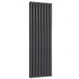 Anthracite Reina Neva Double Designer Radiator 1500mm high x 472mm wide with vertical tubular design
