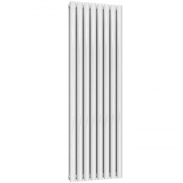 Reina Neva Double Designer vertical white steel radiator 1500mm high by 472mm wide for efficient home heating