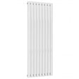 Reina Neva Single Designer Radiator in white, 1500mm high by 531mm wide, modern vertical steel panel radiator for energy-efficient home heating