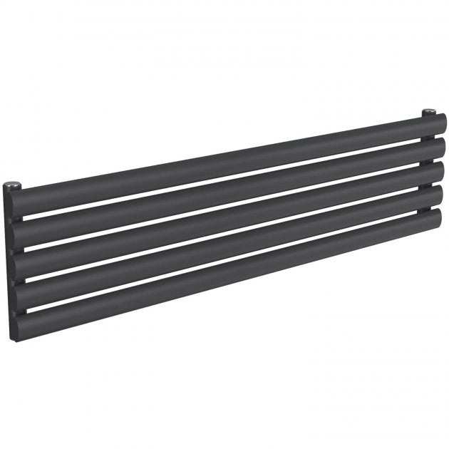 Reina Nevah Modern Single Designer Horizontal Radiator 295mm High x 1200mm Wide - Anthracite - RND-NVH212SA