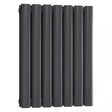Reina Neval Double Horizontal 600mm High x 404mm Wide Aluminium Radiator - Anthracite - A - NVL06040DA - TAP 'N' SHOWER