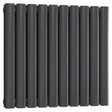 Reina Neval Double Horizontal 600mm High x 581mm Wide Aluminium Radiator - Anthracite - A - NVL06058DA - TAP 'N' SHOWER
