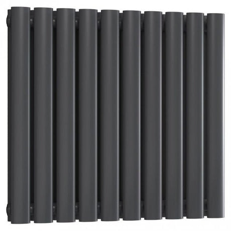 Reina Neval Double Horizontal 600mm High x 581mm Wide Aluminium Radiator - Anthracite - A - NVL06058DA - TAP 'N' SHOWER