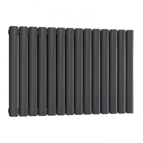 Reina Neval Single Horizontal 600mm High x 817mm Wide Aluminium Radiator - Anthracite - A - NVL06081SA - TAP 'N' SHOWER