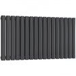 Reina Neval Double Horizontal 600mm High x 994mm Wide Aluminium Radiator - Anthracite - A - NVL06099DA - TAP 'N' SHOWER
